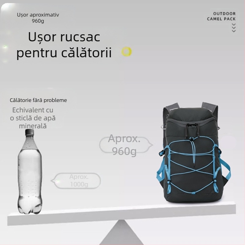 Rucsac pentru drumeții cu protecție a coloanei vertebrale | Unisex, poliester, curele curbate