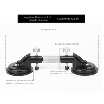 Ventuză reglabilă pentru sticlă, plăci ceramice și plăci din piatră – fixare puternică și aliniere a unghiului drept