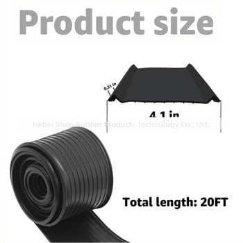 Bandă etanșare ușă garaj din cauciuc, cu clips, pentru uși rulante, protecție împotriva prafului