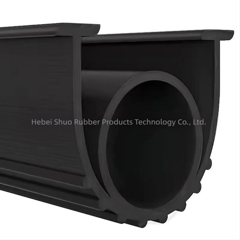 Bandă etanșare ușă garaj din cauciuc, cu clips, pentru uși rulante, protecție împotriva prafului