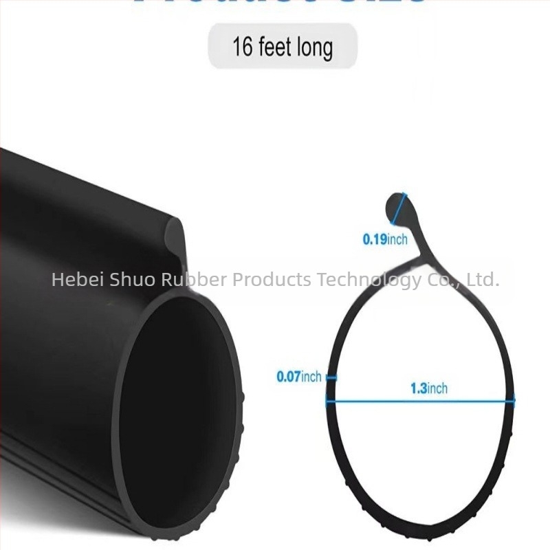 Bandă etanșare ușă garaj din cauciuc, cu clips, pentru uși rulante, protecție împotriva prafului
