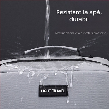 Geantă de cosmetice unisex cu material tip piele-film, imprimeu cu litere, căptușeală din poliester, utilizare zilnică, impermeabilă, compartiment uscat-umed