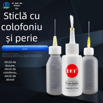 Sticlă dozatoare industrială cu vârf de ac, 50 ml – pentru alcool, flux rosin și adeziv