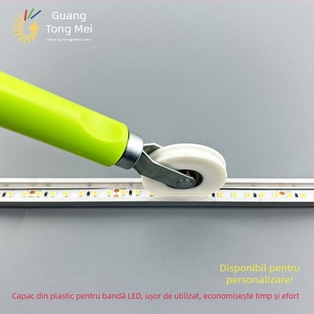 Roată de presiune pentru bandă LED, mâner din lemn — corp PVC, GTM, 110 g