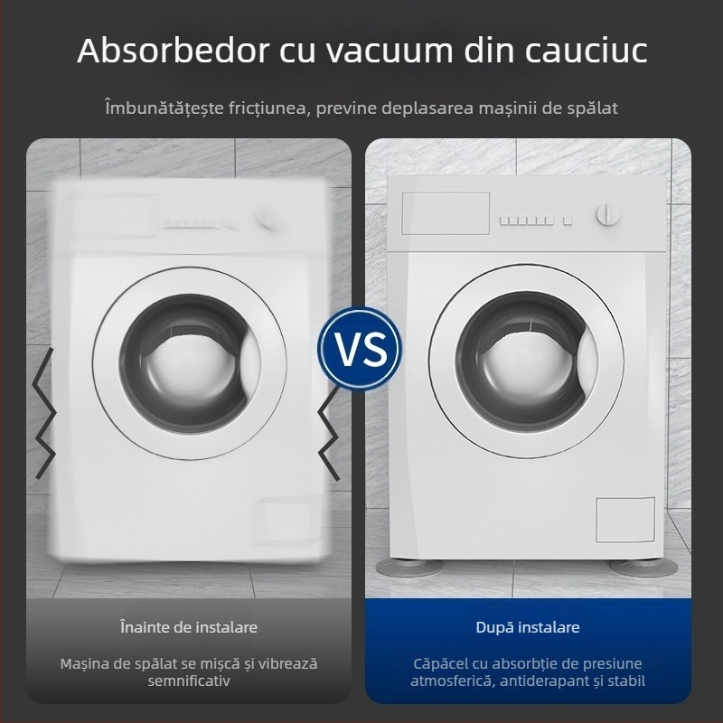 Suport pentru mașina de spălat, bază antiderapantă din oțel inoxidabil, înălțime reglabilă