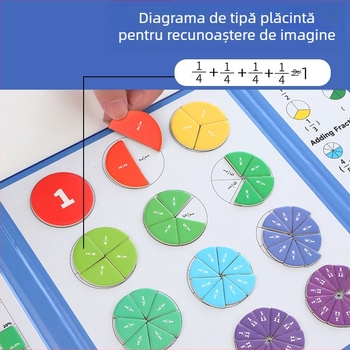 Discul Magnetic pentru Descompunerea Fracțiilor: Jucărie Educațională din Hârtie DIY pentru Copii 4–6 Ani, Dezvoltare Intelectuală