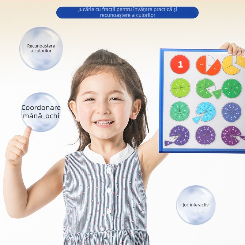 Discul Magnetic pentru Descompunerea Fracțiilor: Jucărie Educațională din Hârtie DIY pentru Copii 4–6 Ani, Dezvoltare Intelectuală