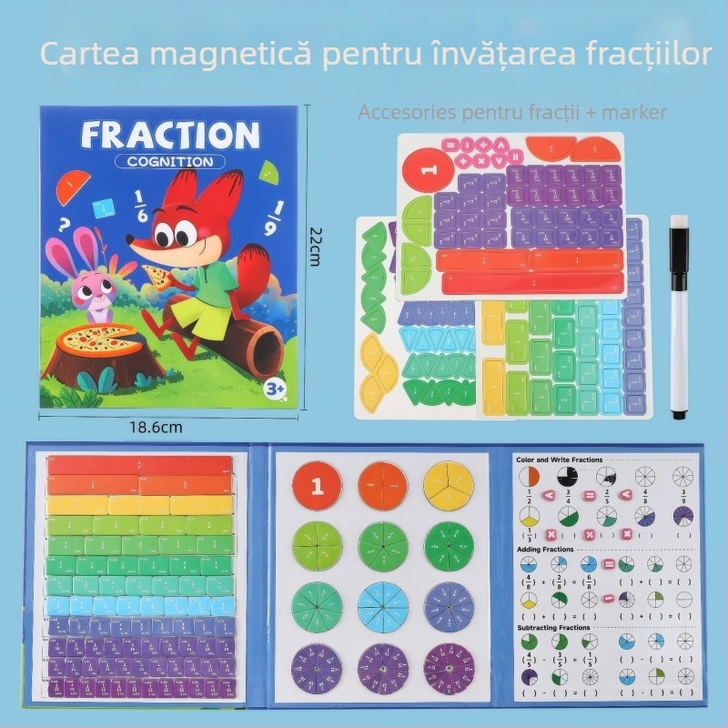 Discul Magnetic pentru Descompunerea Fracțiilor: Jucărie Educațională din Hârtie DIY pentru Copii 4–6 Ani, Dezvoltare Intelectuală