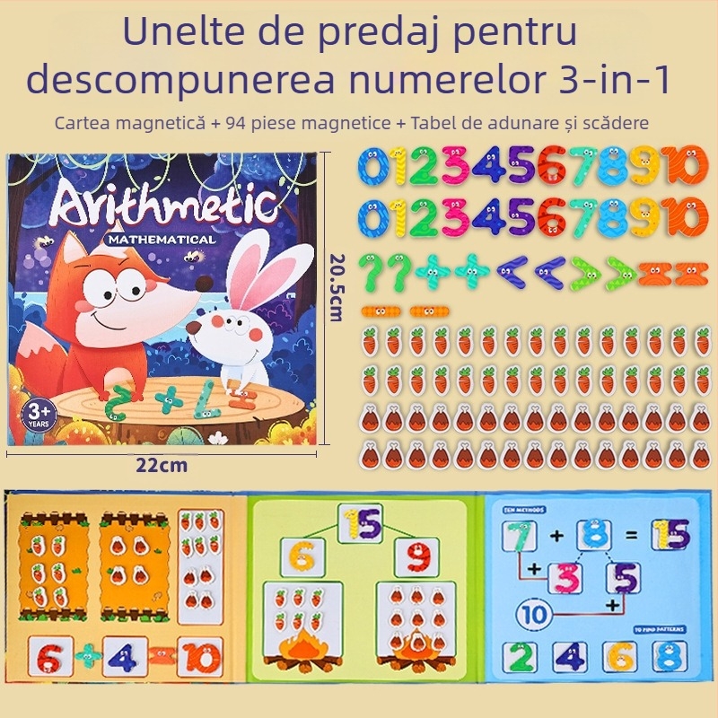 Discul Magnetic pentru Descompunerea Fracțiilor: Jucărie Educațională din Hârtie DIY pentru Copii 4–6 Ani, Dezvoltare Intelectuală