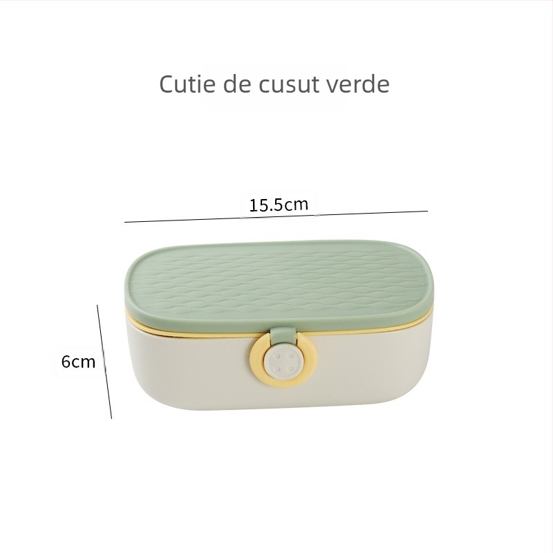 Set cutie de cusut Xi Hong – portabil, unelte de cusut pentru croșetat, ace și accesorii, cutie de depozitare, stil casnic