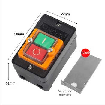 Comutator cu buton pentru mașina de tăiat oțel 400, impermeabil, IP50, 50–440V, conectare prin apăsare, viață electrică 20k cicluri, viață mecanică 100k cicluri