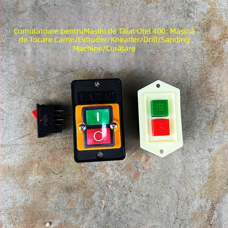 Comutator cu buton pentru mașina de tăiat oțel 400, impermeabil, IP50, 50–440V, conectare prin apăsare, viață electrică 20k cicluri, viață mecanică 100k cicluri