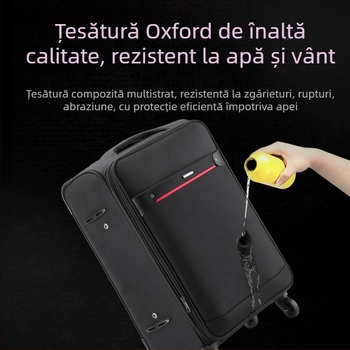 Valiză din Oxford, cu roți universale, închidere cu fermoar, extensibilă, posibilitate de logo personalizat