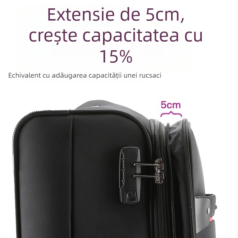 Valiză din Oxford, cu roți universale, închidere cu fermoar, extensibilă, posibilitate de logo personalizat