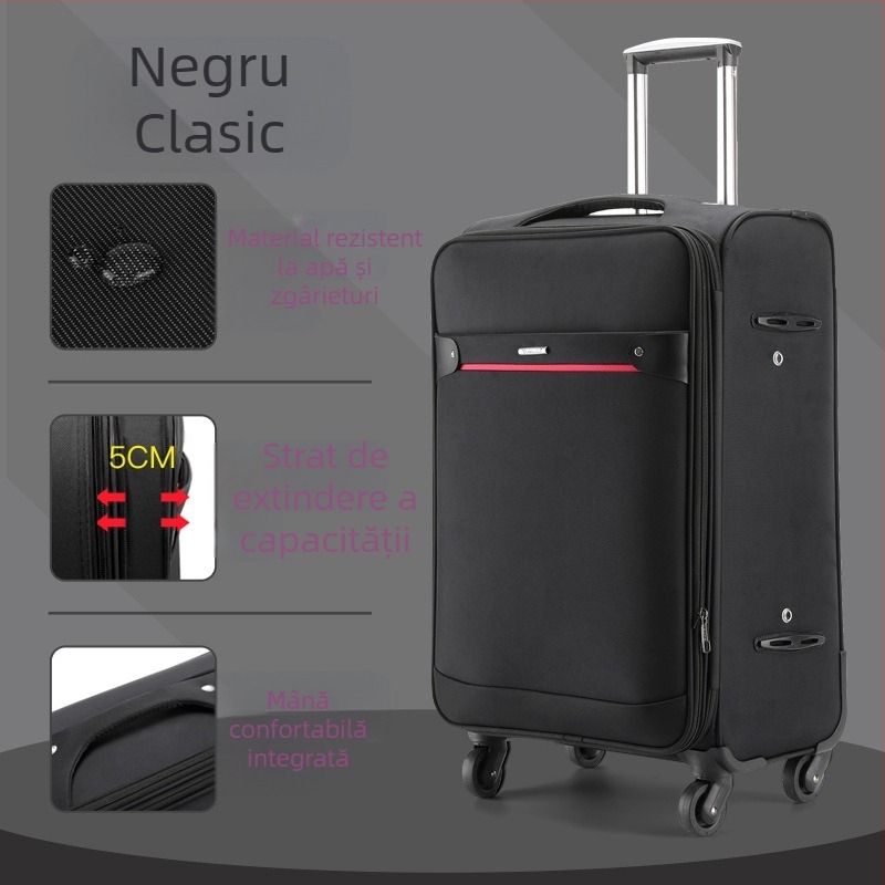 Valiză din Oxford, cu roți universale, închidere cu fermoar, extensibilă, posibilitate de logo personalizat