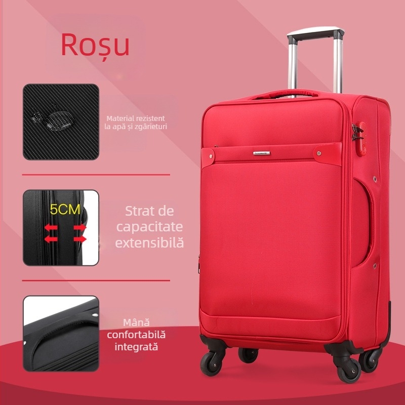 Valiză din Oxford, cu roți universale, închidere cu fermoar, extensibilă, posibilitate de logo personalizat