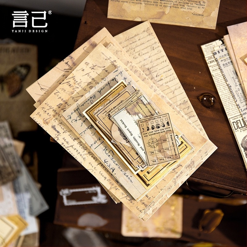 Pachet materiale retro pentru jurnal - 100 buc., 4 stiluri, brand DREHOP/Mengxi, greutate 79 g