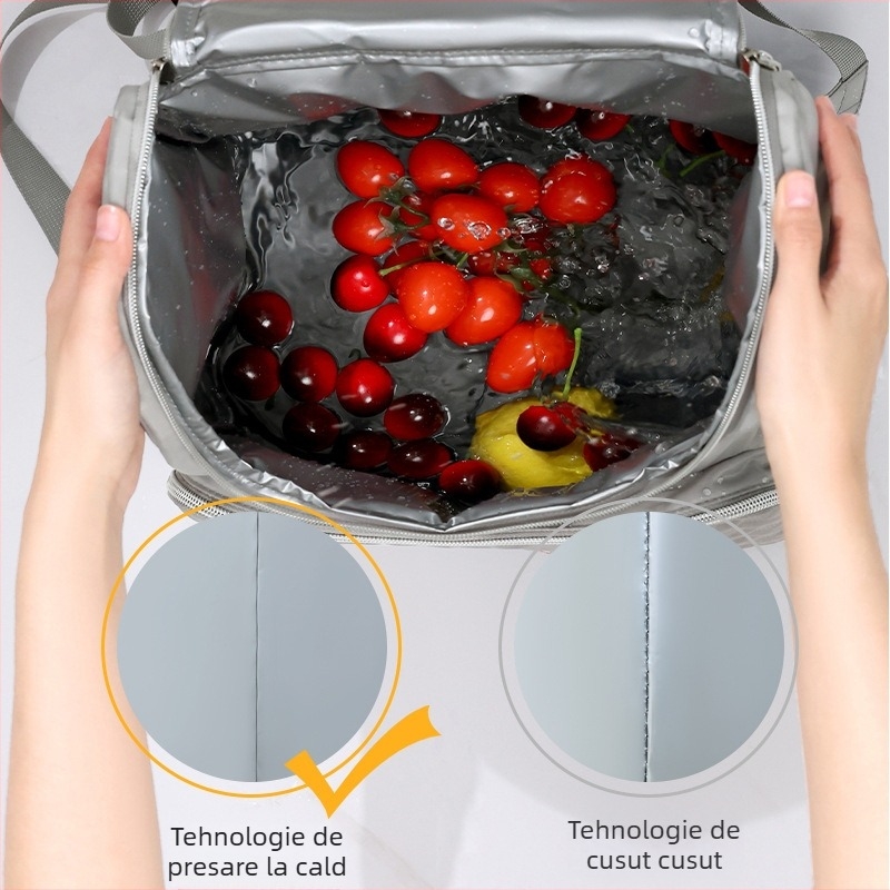 Rucsac izolat pentru livrarea prânzului, 17L, poliester, portabil cu bretea, pachet de 26 bucăți