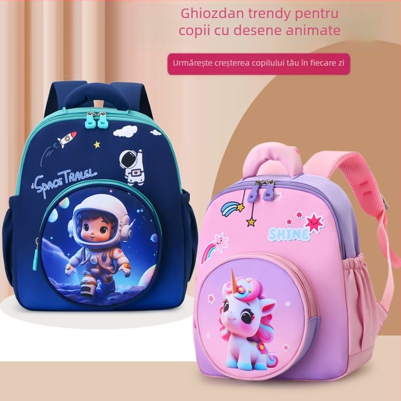 Rucsac pentru copii, imprimeu anime, Material Oxford, respirabil și rezistent la uzură, bretele curbate