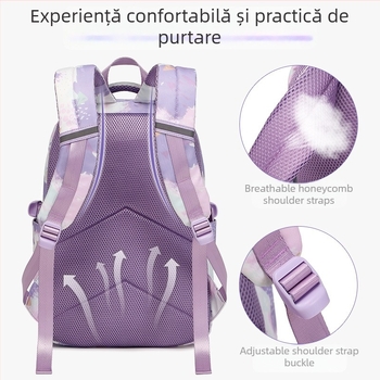 Set de trei rucsacuri școlare cu geantă pentru prânz imprimată (pânză Oxford; respirabilă, impermeabilă, ultraușoară, rezistentă; bretele curbate)