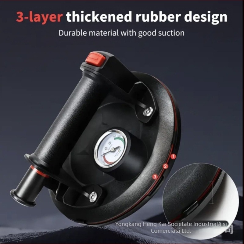 Cupă de vid pentru sticlă, plăci ceramice, marmură și plăci din piatră; robustă, industrială; pompă manuală de aer pentru ridicare; aspirație puternică