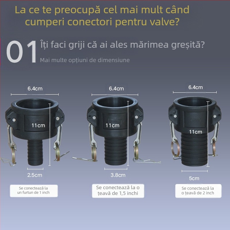 Conector rapid tip C cu reductor pentru descărcarea uleiului din butoi