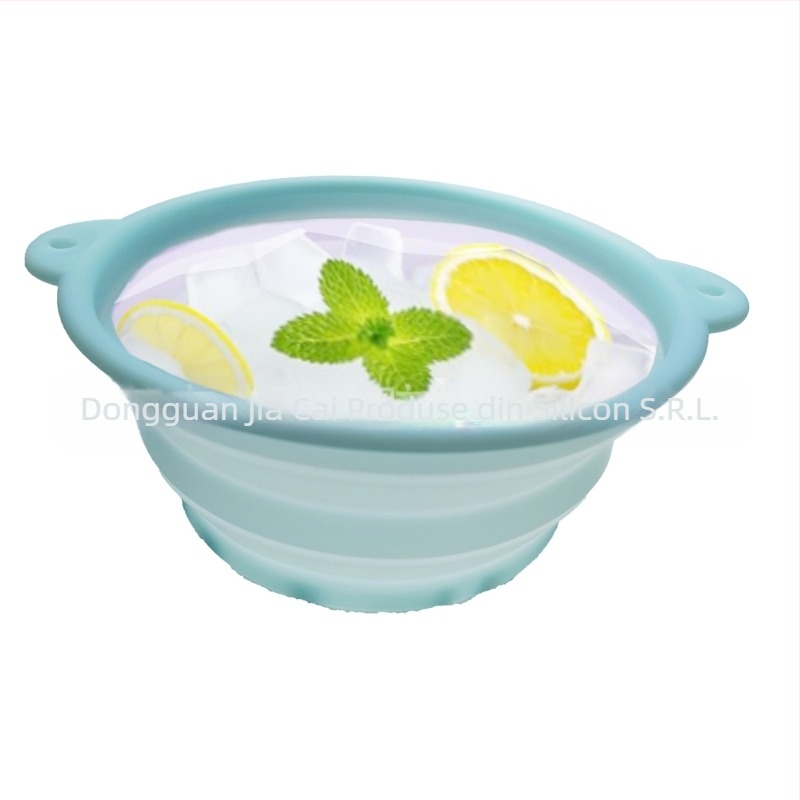 Vas de baie cu gheață din silicon, cu canal de gheață încorporat, vas pliabil pentru spa portabil și tonifierea pielii (Greutate netă: 323 g; Greutate brută: 350 g; Stil: pliabil; Lansare: 2025)