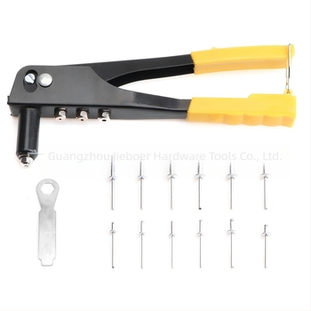 Set de nituri din aluminiu, 380 buc., nituri cu gaură prin deschidere, cap semi-rotund în formă de K și pistol de nituit