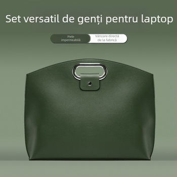 Geantă pentru laptop în stil urban minimalist – PU material, impermeabilă, antibacteriană, rezistentă la șocuri, mare capacitate (PU material; impermeabil; antibacterian; rezistent la șocuri; mare capacitate)