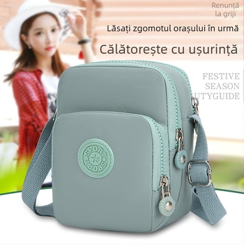 Geantă cross-body pentru mamă, formă pătrată verticală, Oxford, fermoar, buzunar pentru telefon, căptușeală poliester, curea pe umăr, vara 2024