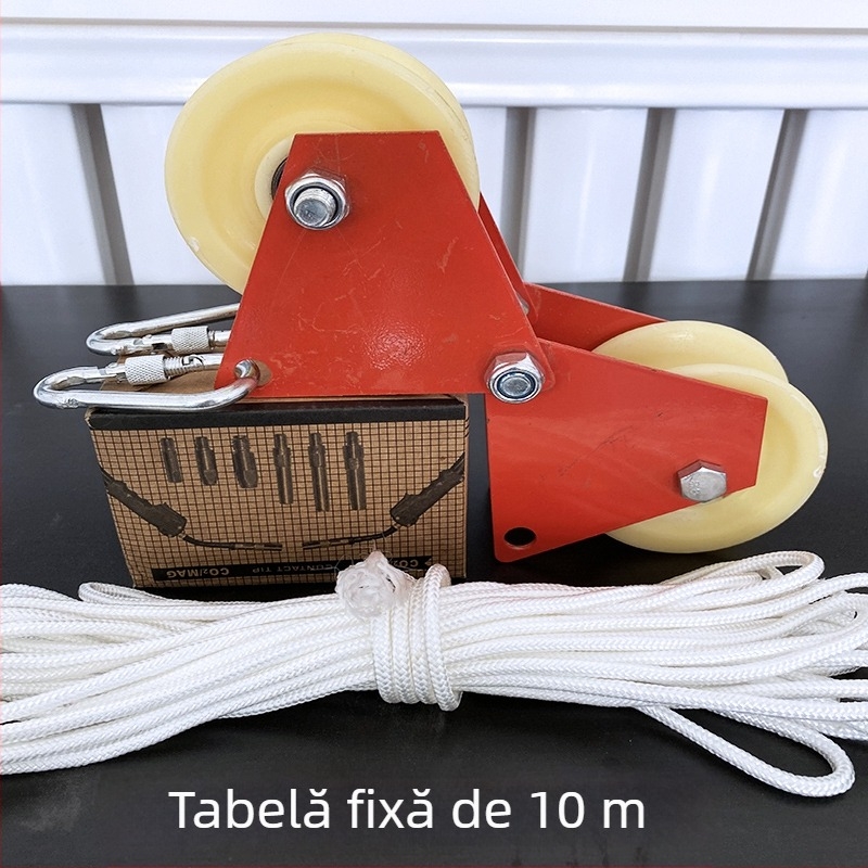 Roată unghiulară pentru lucrări la înălțime, cu mecanism de tragere a cablului, economie de efort, unghi drept