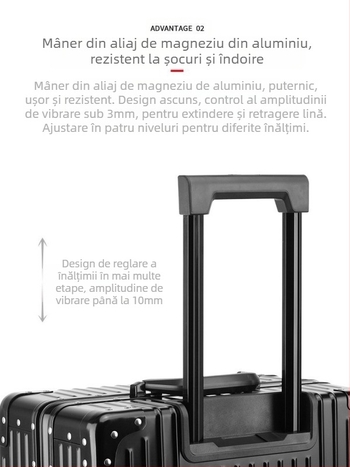 Bagaj cu fermoar și încuietoare TSA, ABS+PC, 2,9 kg, deschidere cu fermoar, potrivit pentru bagaj de cabină