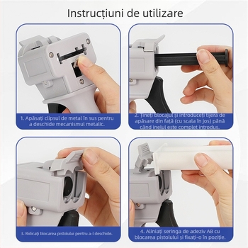 Kang Zhun Pistolă de lipire cu două componente AB, manual, din plastic, pentru uz industrial