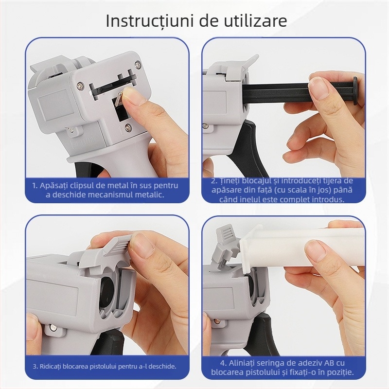 Kang Zhun Pistolă de lipire cu două componente AB, manual, din plastic, pentru uz industrial