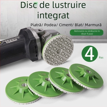 Disc de polizare cu patru trepte pentru polizor unghiular, design dintr-o bucată, pentru marmură, granit și ciment
