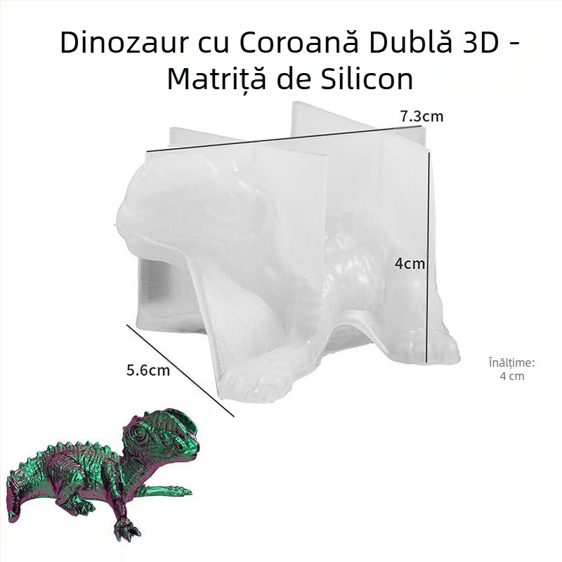 Formă de silicon 3D pentru rășină DIY – Tyrannosaurus Rex juvenil, pandantiv decorativ