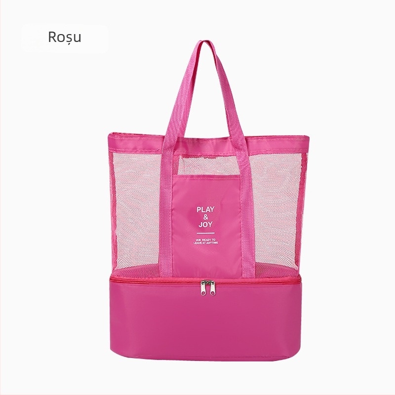 Geantă de umăr din plasă pentru sală și drumeții, capacitate până la 20 L, poliester, respirabilă, impermeabilă și izolată, unisex