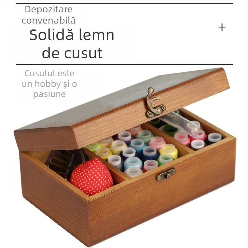 Cutie de cusut din lemn masiv — Marca: Hangpai Fabric; 30 bucăți pe carton