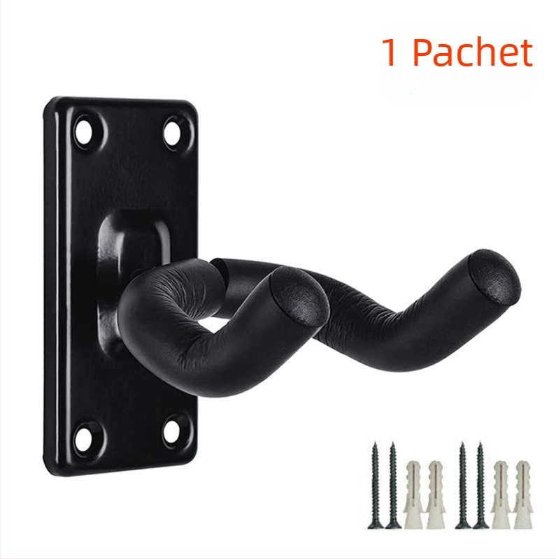 Cuier de perete pentru chitară cu bază pătrată, metal + tub spumă, model PD-10, potrivit pentru chitară, ukulele și bas