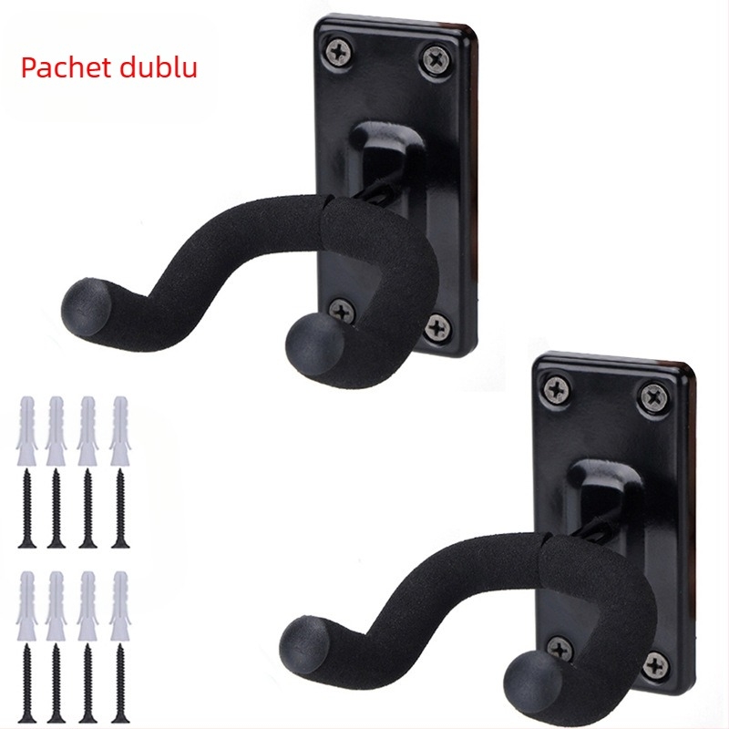 Cuier de perete pentru chitară cu bază pătrată, metal + tub spumă, model PD-10, potrivit pentru chitară, ukulele și bas