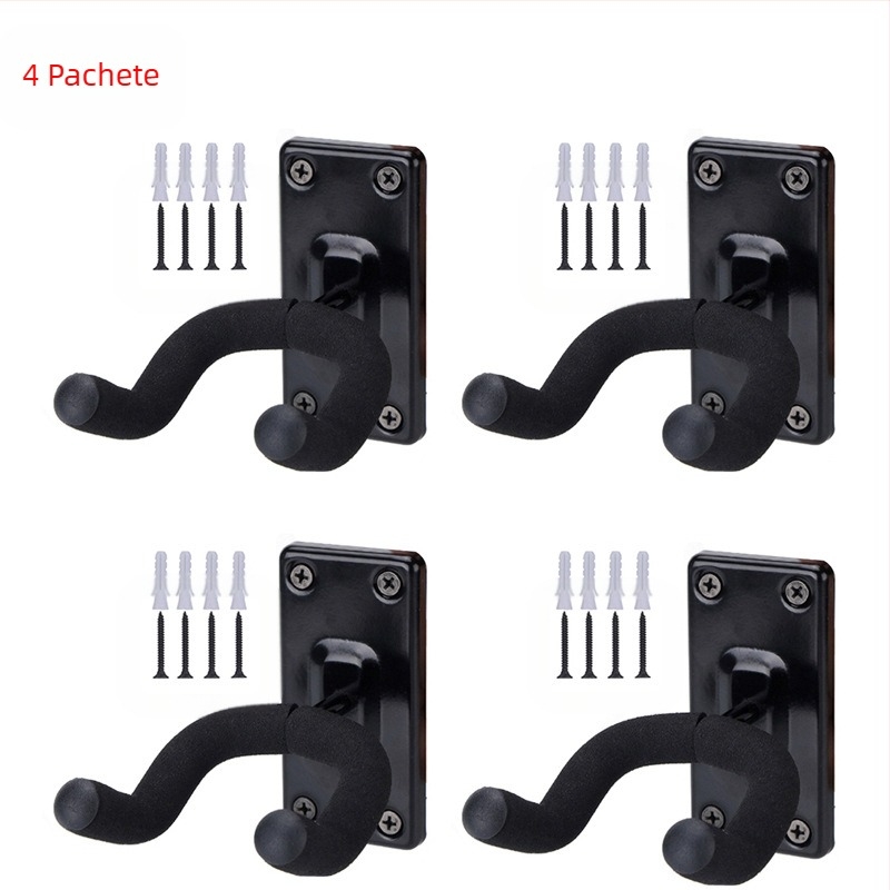 Cuier de perete pentru chitară cu bază pătrată, metal + tub spumă, model PD-10, potrivit pentru chitară, ukulele și bas