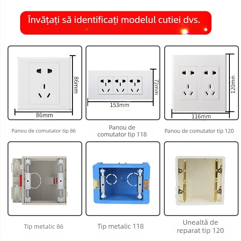 Yu Lin Kit universal de reparații pentru întrerupător de tip 86 în cutie încastrată – set de 10 bare de susținere