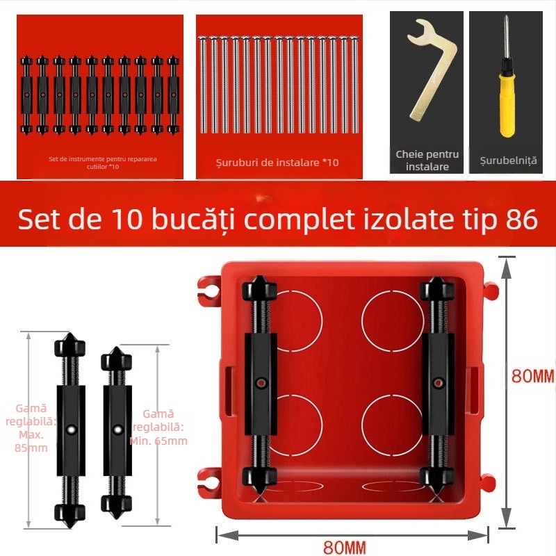 Yu Lin Kit universal de reparații pentru întrerupător de tip 86 în cutie încastrată – set de 10 bare de susținere