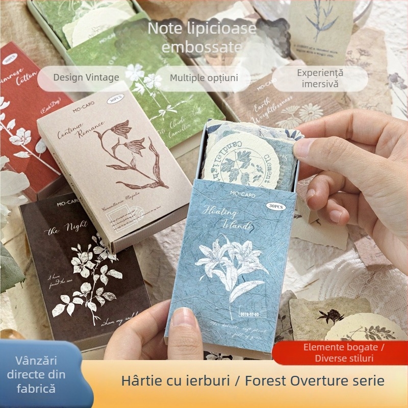 Mo mo Notițe cu relief embossat — Forest Overture Series Box Set, Stil Retro, Material de jurnal din hârtie specială (Brand: Mo mo; Lipire: Nu; Stil: Retro; Meșteșug: 18328127424)
