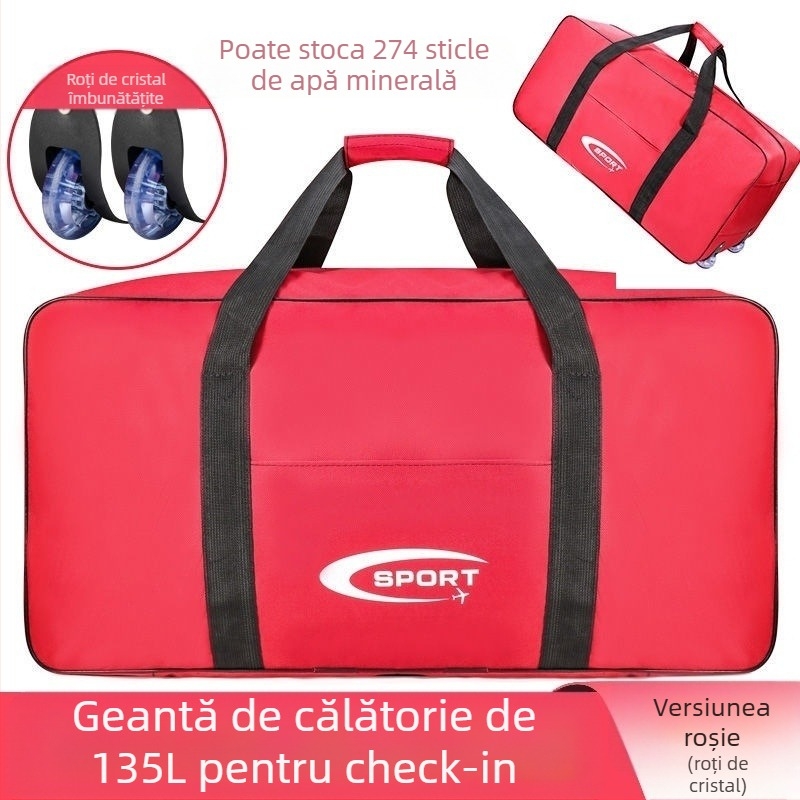 Geantă duffel cu roți pentru depozitarea pilotei, capacitate 20-35 L, material Oxford