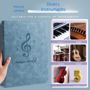 Folder din piele pentru partituri, model Ypj-001, 20 de pagini, cotor 30 mm, Grosime material 5 mm