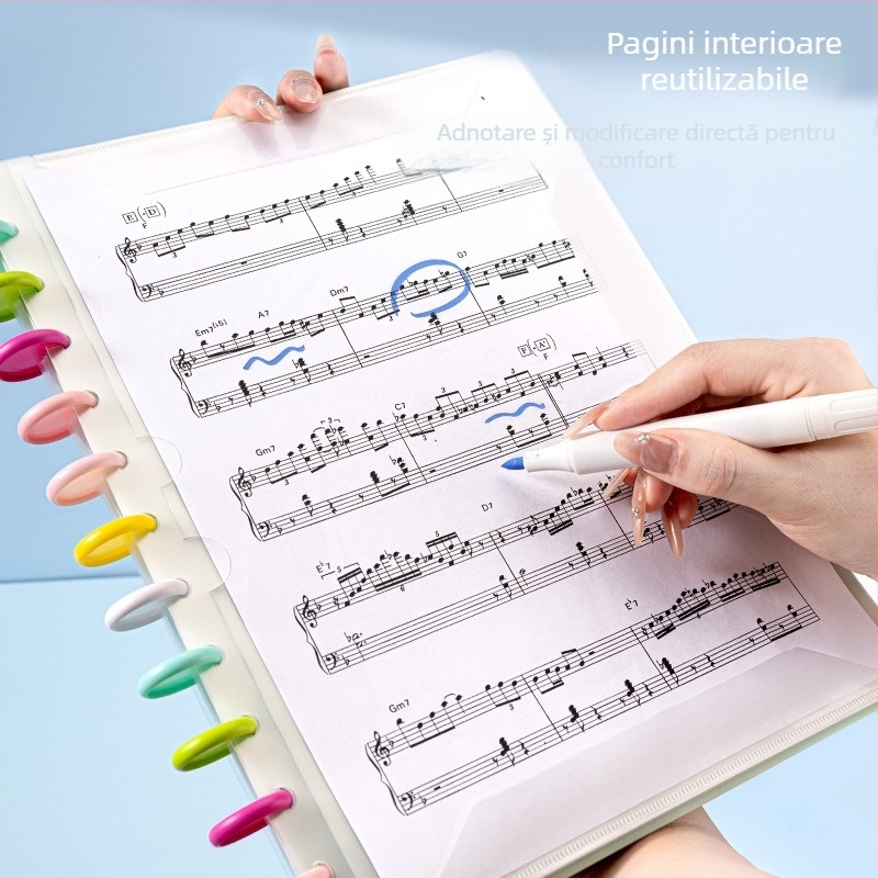 A4 Plic plastic pentru partituri, cu clips, rescris, anti-reflexie, 40 de pagini, posibilitatea imprimării logo-ului