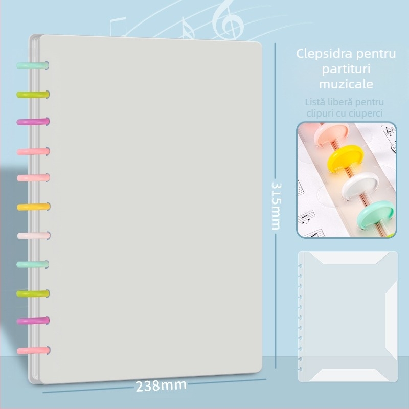 A4 Plic plastic pentru partituri, cu clips, rescris, anti-reflexie, 40 de pagini, posibilitatea imprimării logo-ului