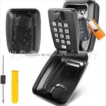 Cutie cu parolă cu buton din aluminiu | încuietoare mecanică | tijă de 1 mm | poate ține chei, carduri de bancă și carduri de identificare | design modern minimalist