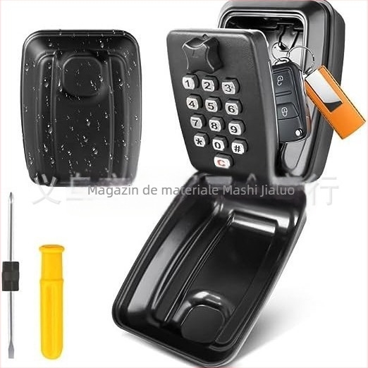 Cutie cu parolă cu buton din aluminiu | încuietoare mecanică | tijă de 1 mm | poate ține chei, carduri de bancă și carduri de identificare | design modern minimalist